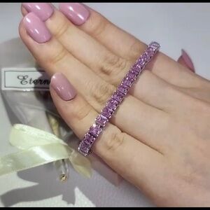 - Gorgeous amethyst shade swarovski elements tennis bracelet